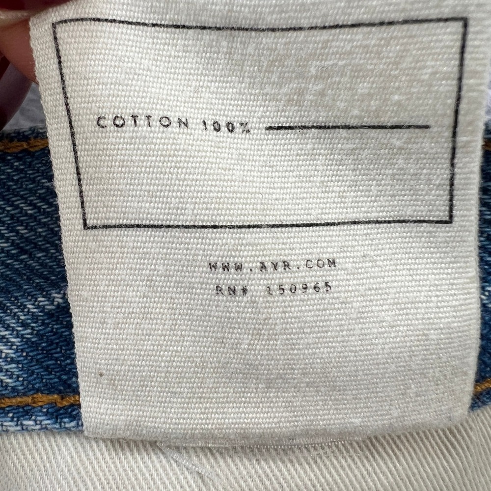 AYR The Normie Mens Straight Leg Jeans Light Wash Blue 100% Cotton Size 36x30 - Picture 6 of 9